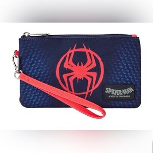 Spider-Verse Miles Morales Suit Nylon Zipper Pouch Wristlet Loungefly NWT